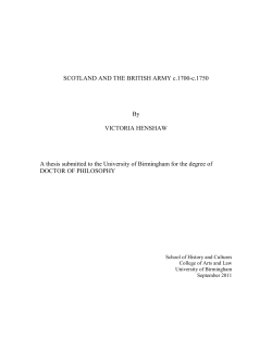 SCOTLAND AND THE BRITISH ARMY c.1700-c.1750