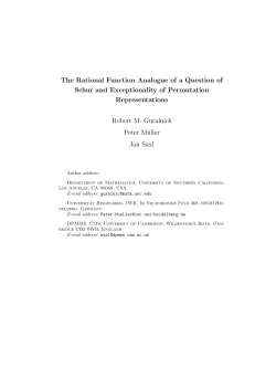 The Rational Function Analogue of a Question of Schur and