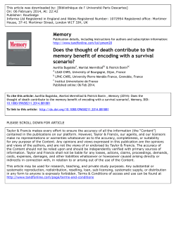 Does the thought of death contribute to the memory benefit