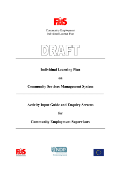 CSM ILP Activity Input Guidelines