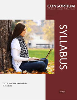 AU MATH 168 Precalculus 2016 Fall
