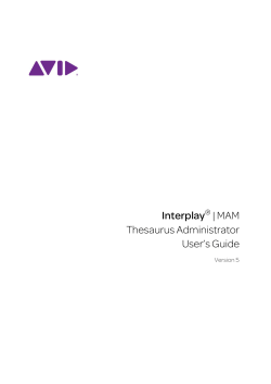 Interplay | MAM Thesaurus Administrator User`s Guide