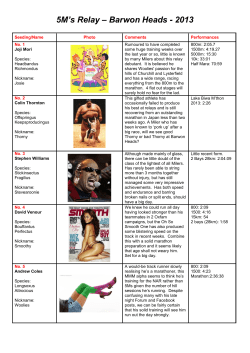 2013 5Ms Barwon Heads Relay Form Guide
