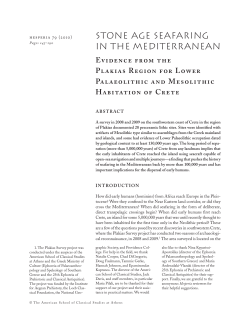 Stone Age Seafaring in the Mediterranean
