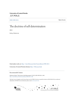 The doctrine of self-determination - STARS