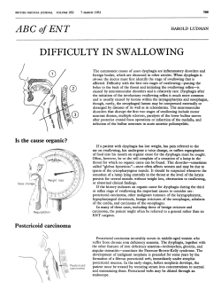 difficulty in swallowing