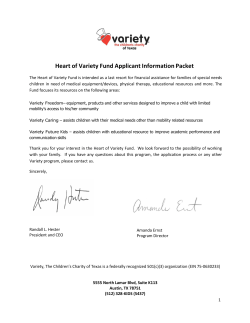 Heart of Variety Fund Applicant Information Packet - Variety