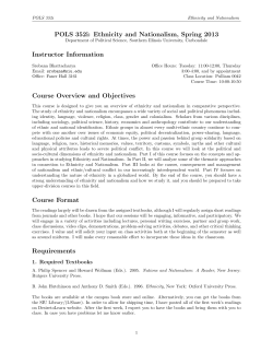 POLS 352i: Ethnicity and Nationalism, Spring 2013 Instructor