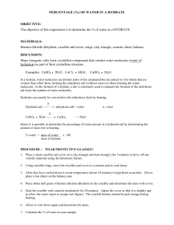 of water in a HYDRATE - hapnotscienceandmath