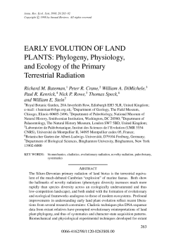 EARLY EVOLUTION OF LAND PLANTS: Phylogeny, Physiology