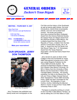 General orders - Houston Civil War Round Table