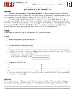 Homeostasis Lab - FLASHES BIOLOGY