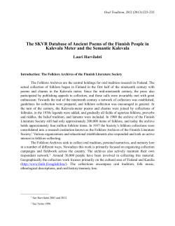 The SKVR Database of Ancient Poems of the Finnish People in