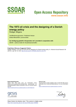 The 1973 oil crisis and the designing of a Danish energy