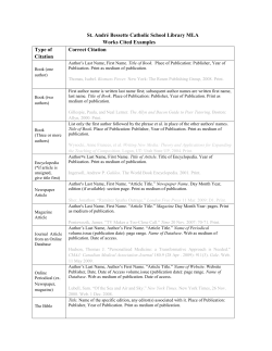 MLA Citation Style Sept 2016 - London District Catholic School Board