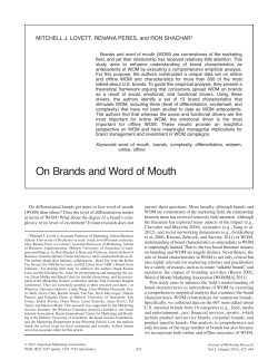 On Brands and Word of Mouth