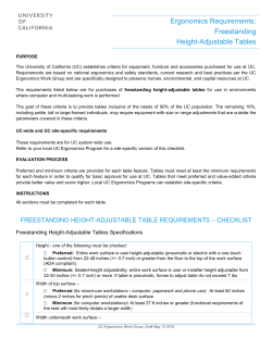Ergonomics Requirements: Freestanding Height