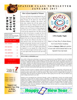 January Spanish Newsletter