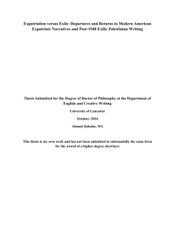 Expatriation versus Exile: Departures and Returns in Modern