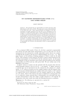 ON MATROIDS REPRESENTABLE OVER GF(3)