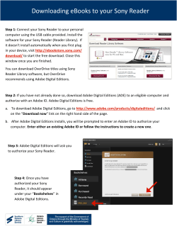 Downloading eBooks to your Sony Reader