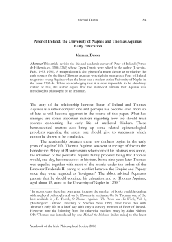 Peter of Ireland and Thomas Aquinas Revisited