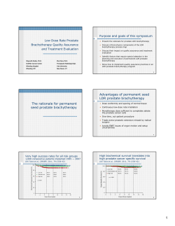 The rationale for permanent seed prostate brachytherapy