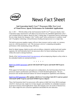 2nd Generation Intel&reg; Core&trade; Processors Offer New Level of Visual