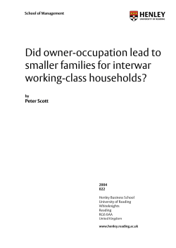 Did owner-occupation lead to reduced family-size for working
