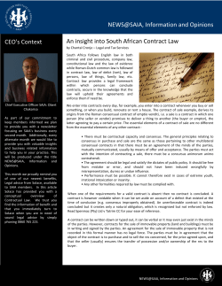 CEO`s Context NEWS@SAIA, Information and Opinions An insight