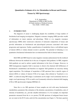 Quantitative Estimate of in vivo Metabolites in Breast and