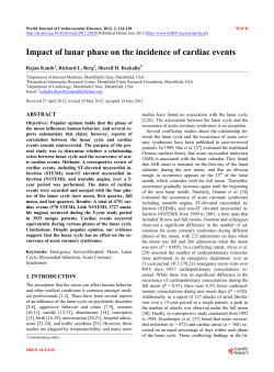 Impact of lunar phase on the incidence of cardiac events