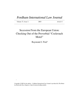 Secession From the European Union: Checking Out of