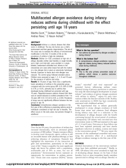 Multifaceted allergen avoidance during infancy reduces