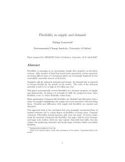 Flexibility in supply and demand