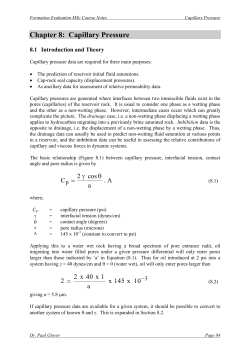 Chapter 8: Capillary Pressure