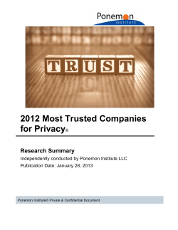 2012 Most Trusted Companies for Privacy