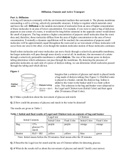 Diffusion, Osmosis and Active Transport