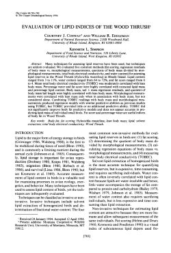 Evaluation of Lipid Indices of the Wood Thrush