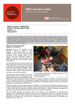 DREF operation update Ukraine: Civil Unrest