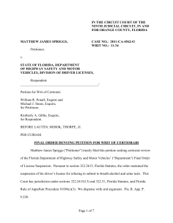 Spriggs vs DHSMV - Ninth Judicial Circuit