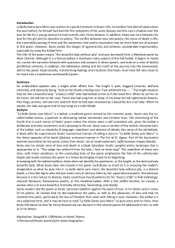 Introduction La Belle Dame Sans Merci was written at a