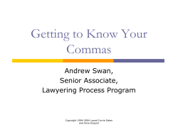Getting to Know Your Commas