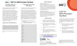 SAS&reg; 9.4 JSON Procedure Tip Sheet