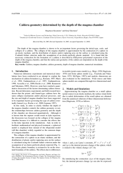 Caldera geometry determined by the depth of the magma