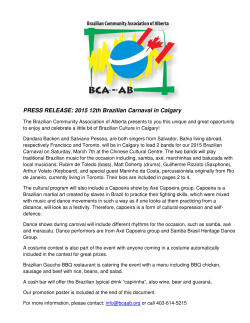 PRESS RELEASE: 2015 12th Brazilian Carnaval in Calgary