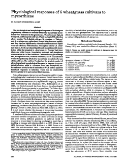Physiological responses of 6 wheatgrass cultivars to mycorrhizae