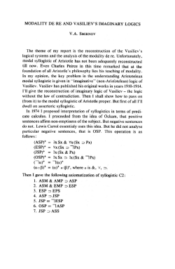 MODALITY DE RE AND VASILIEV`S IMAGINARY LOGICS VA