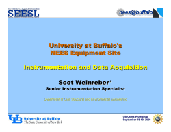 University at Buffalo`s NEES Equipment Site Instrumentation and