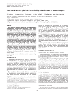 Rotation of Meiotic Spindle Is Controlled by Microfilaments in Mouse
